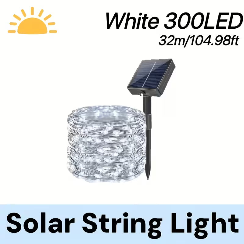 Solcelledrevet kobbertrådslampe