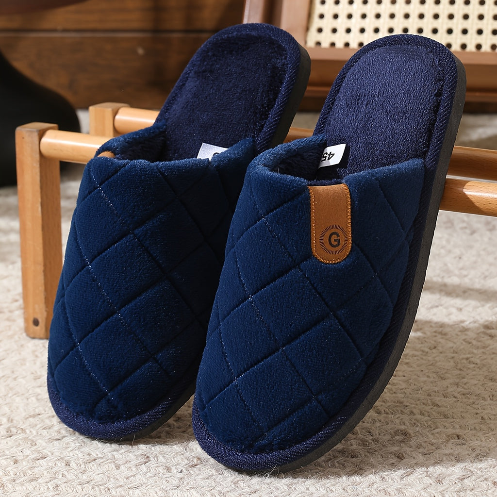 Pantuflas azules de suela dura para hombre