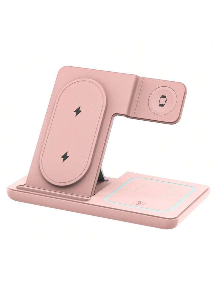 Cargador inalámbrico 3 en 1 para productos Apple "rosa"