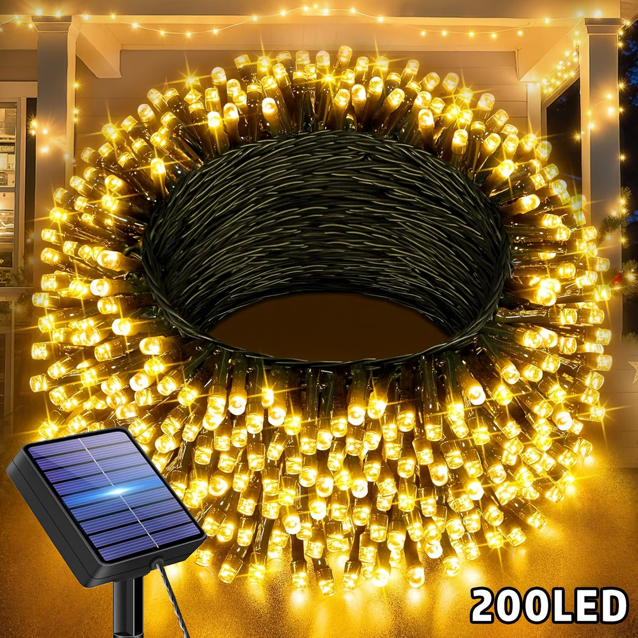 Solcellelyskæde 300/200/100 LED