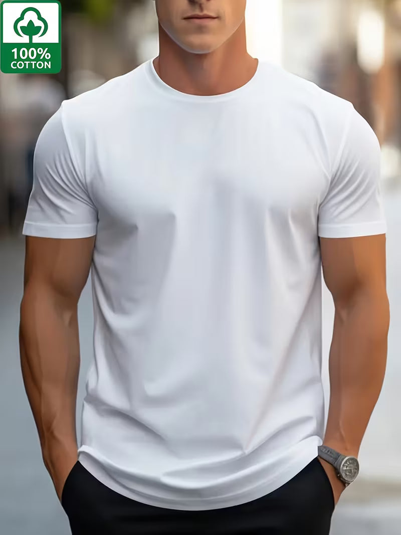 Hvid T-shirt 100% bomuld