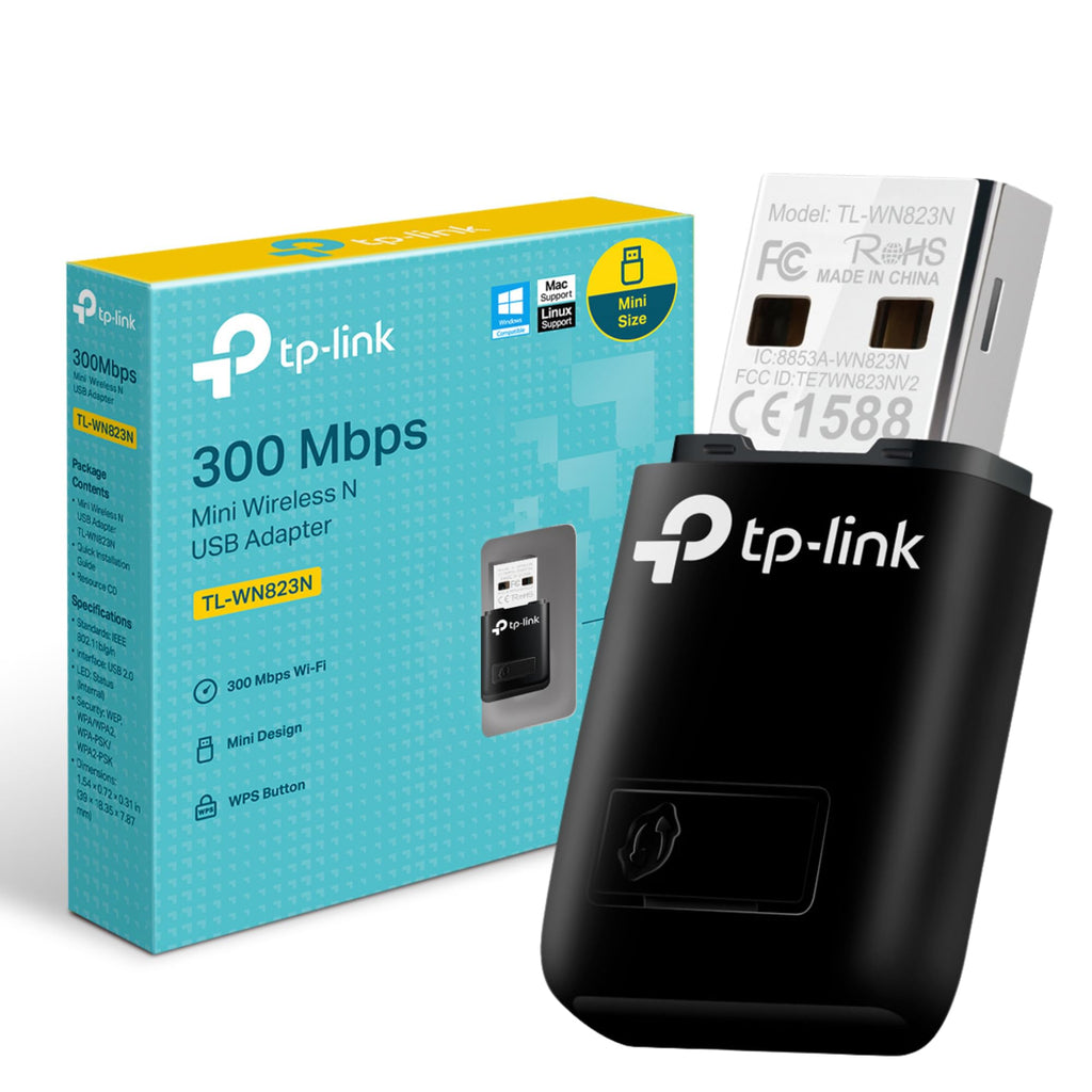 Adaptador USB inalámbrico Wi-Fi TP-LINK 300MBPS TL-WN823N