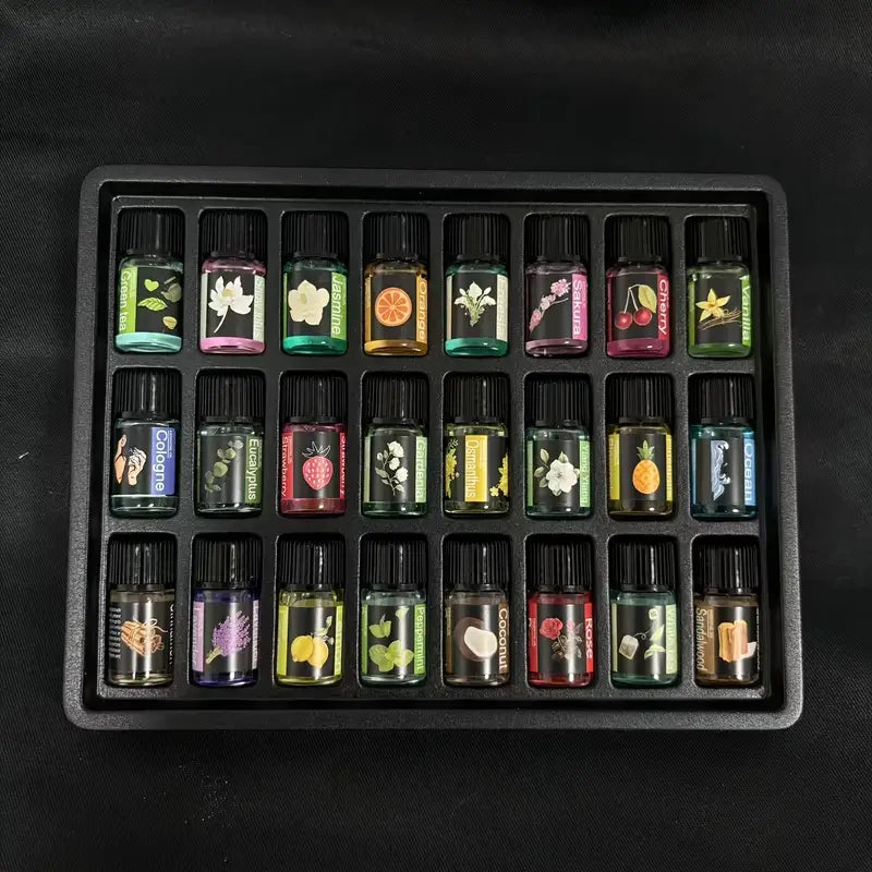 Caja de regalo con 24 aceites esenciales.