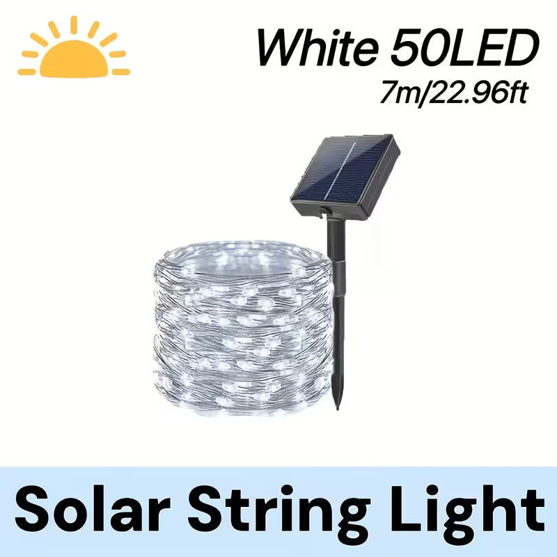 Solcelledrevet kobbertrådslampe
