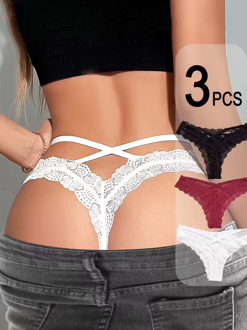 3 Pak. Blondetrusser med V-streng