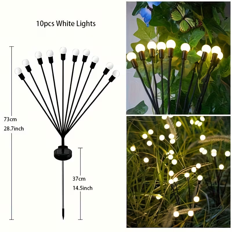 Luces solares de luciérnaga para jardín