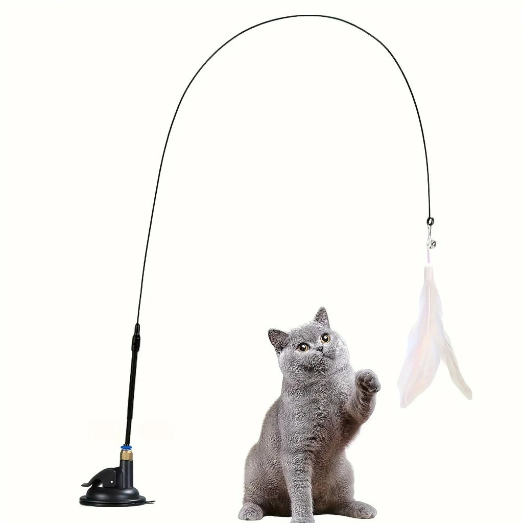Juguetes para gatos con plumas.