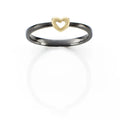 Anillo de plata entrelazado con corazón de 18 quilates