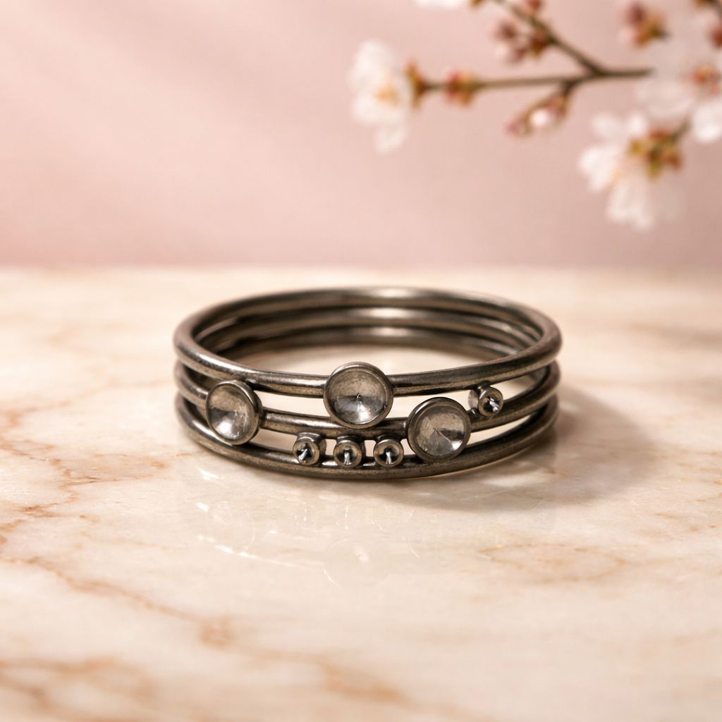 Anillo Wille de plata 925 rodiada en negro