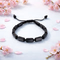 Pulsera para hombre con piedras negras grandes