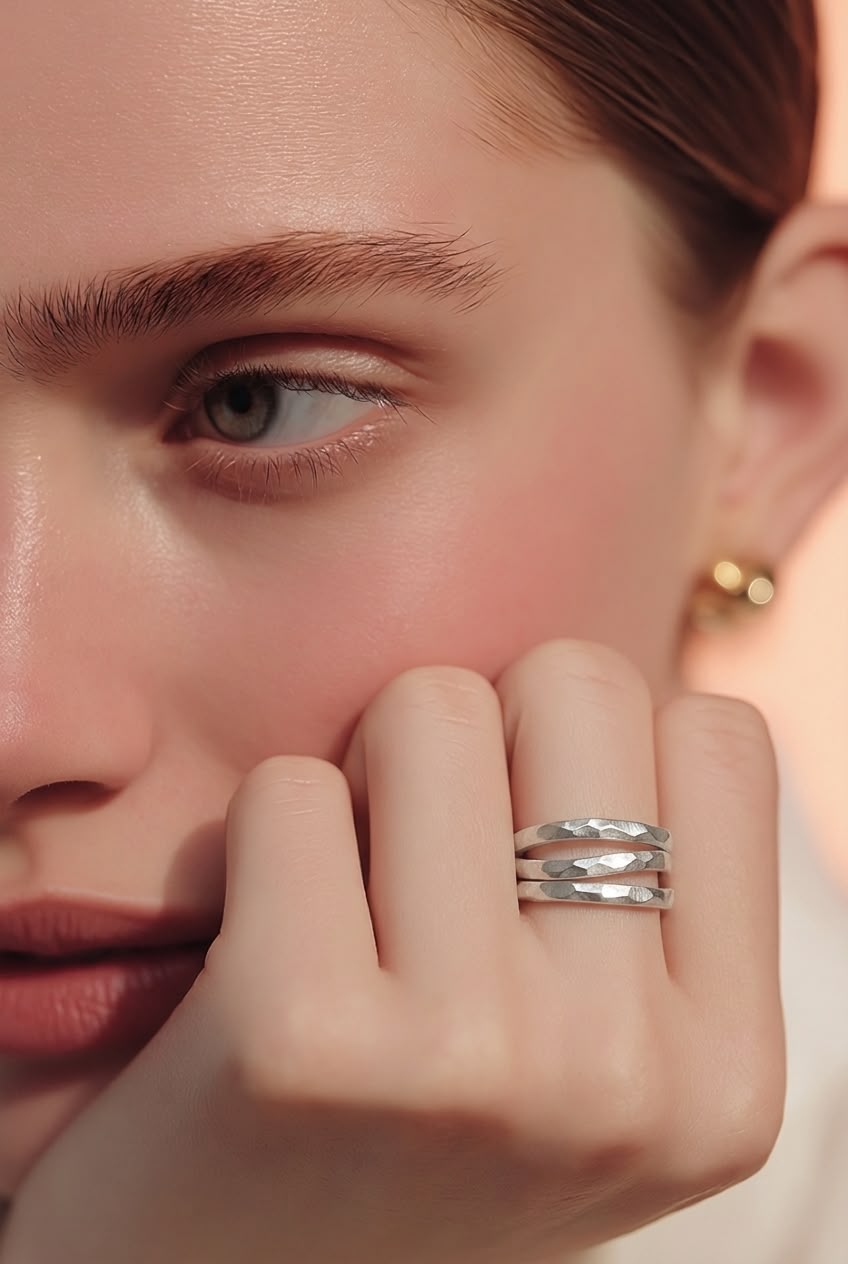 Anillo de plata de tres vueltas Wille Jewellery