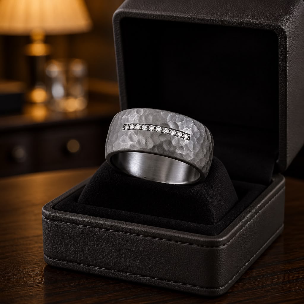 Anillo Wille con hilera de diamantes de 0,05 ct