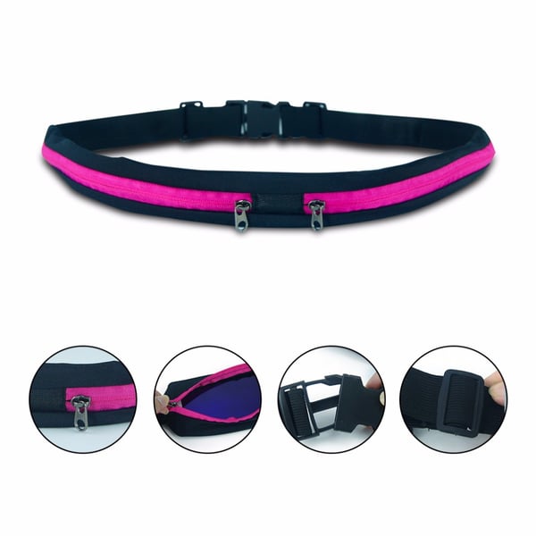 Riñonera de running ajustable con doble bolsillo