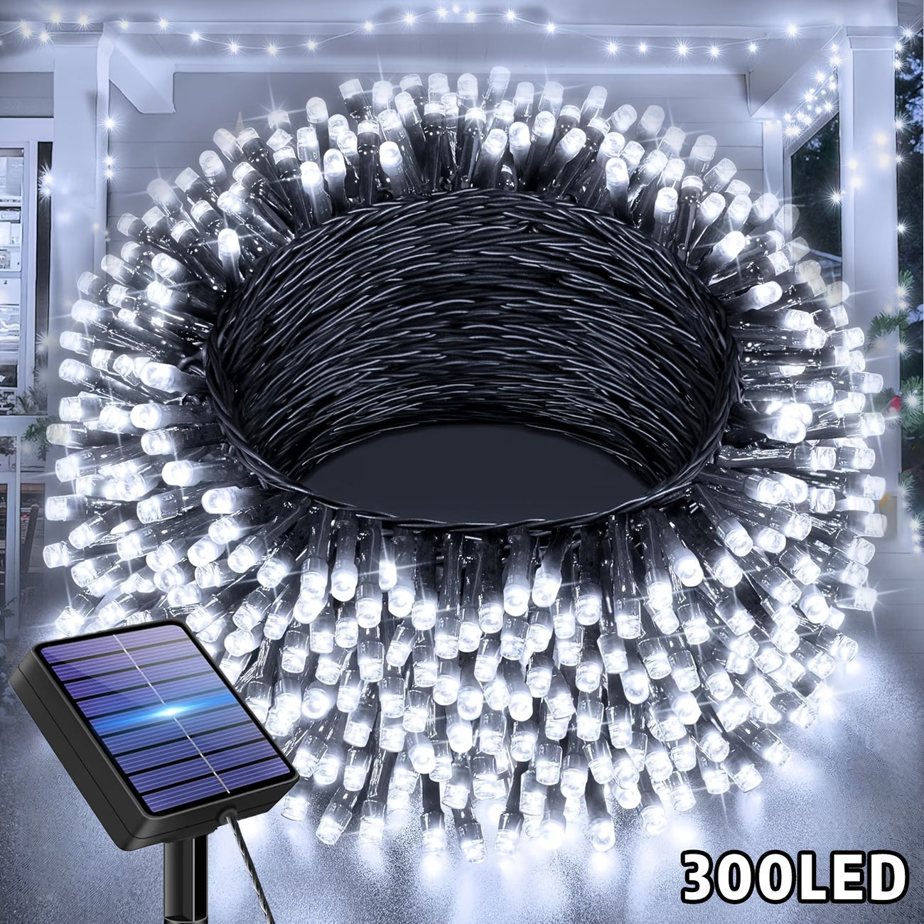 Solcellelyskæde 300/200/100 LED