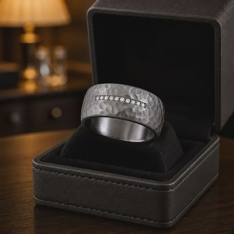 Anillo Wille con hilera de diamantes de 0,05 ct
