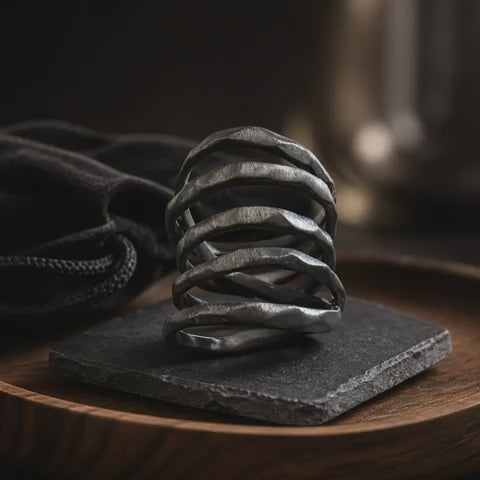 Wille Jewellery Anillo de cinco vueltas de plata rodiada